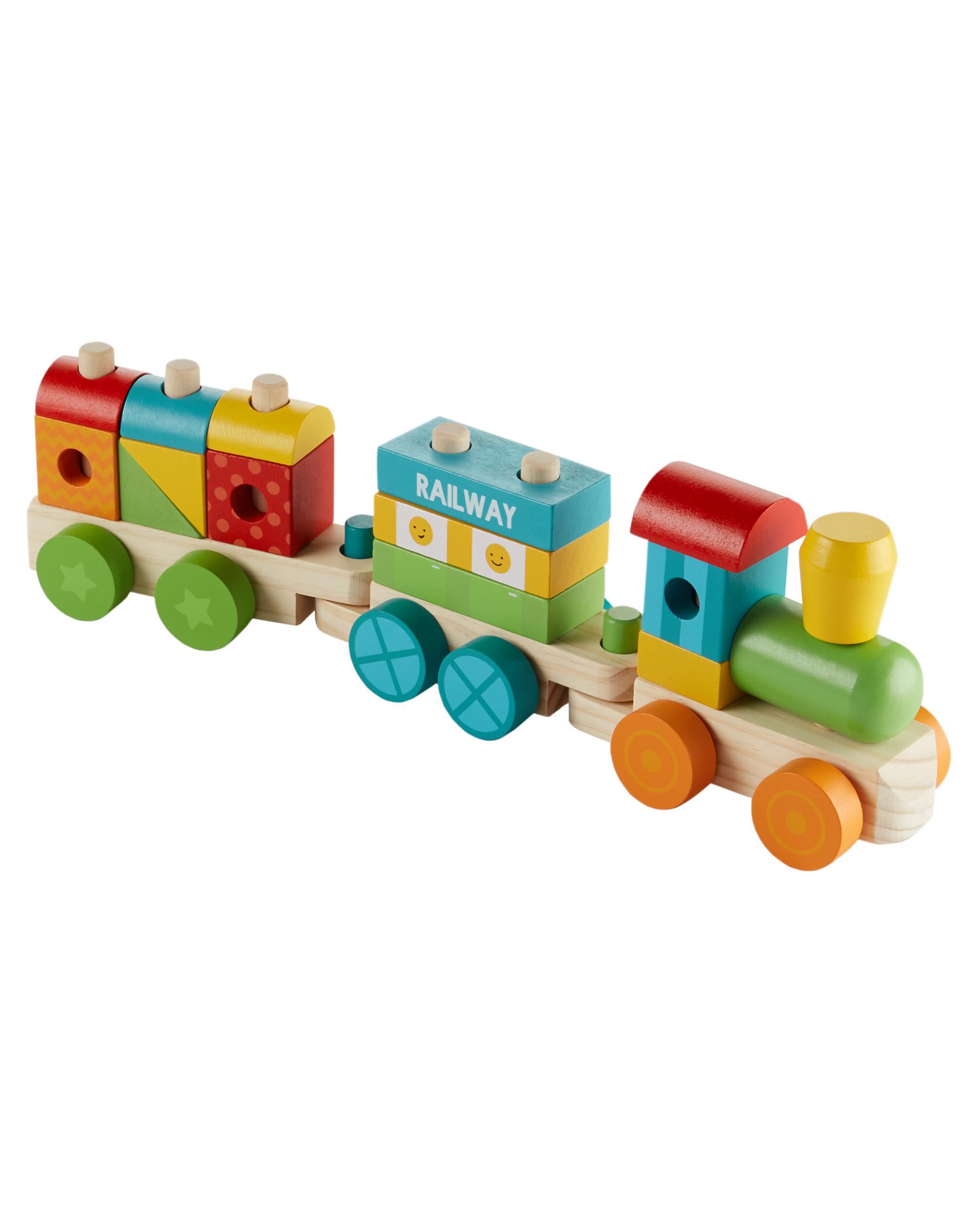 wooden block train set