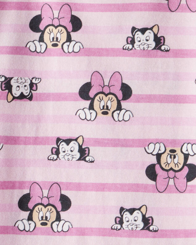 Product image 2 of Toddler Girl Striped Minnie Short Sleeve Graphic Tee - Pink
