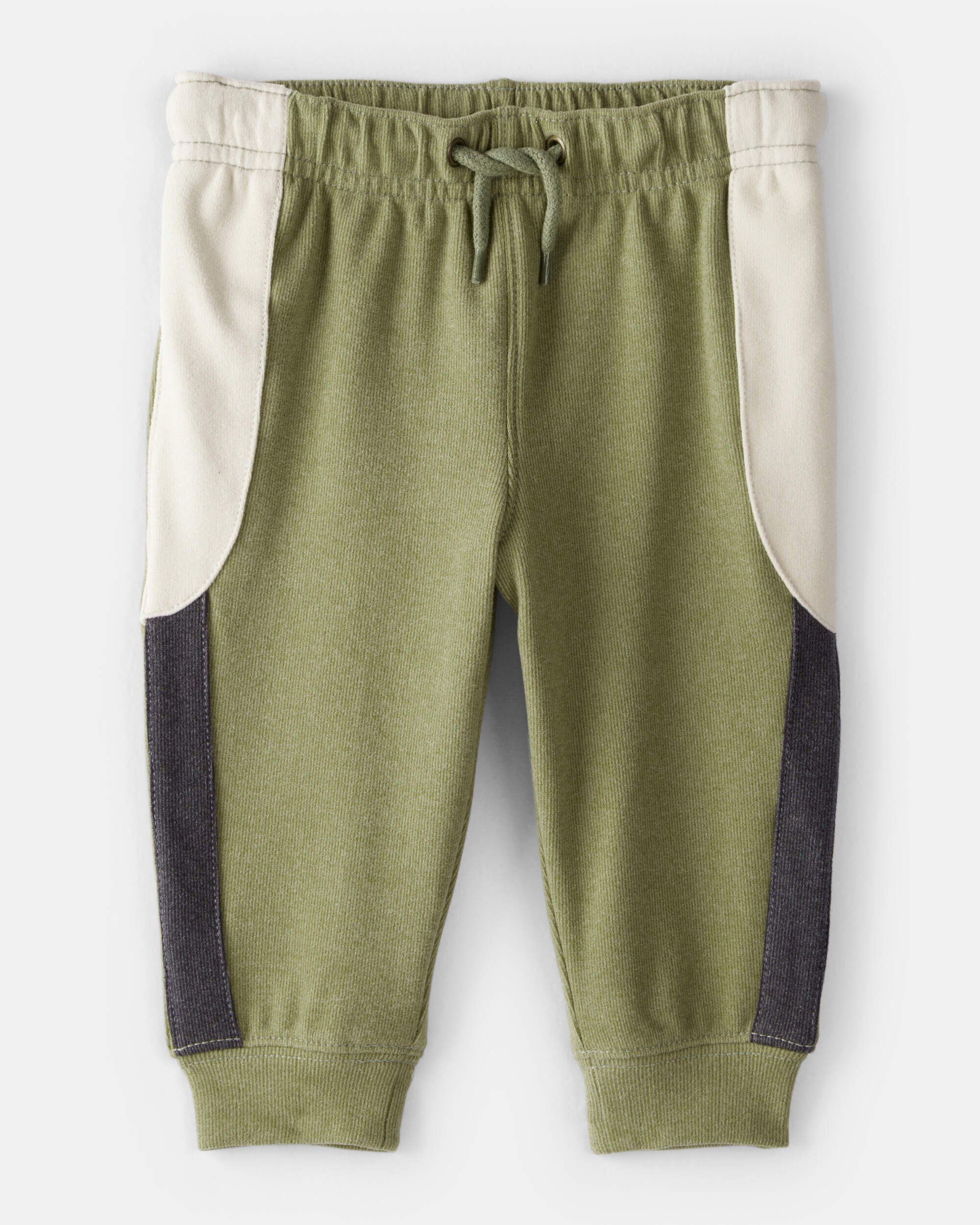 Baby Boy Colorblock Joggers - Green/White