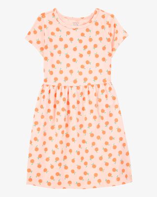 Product image 1 of Kid Orange Print Short-Sleeve Dress