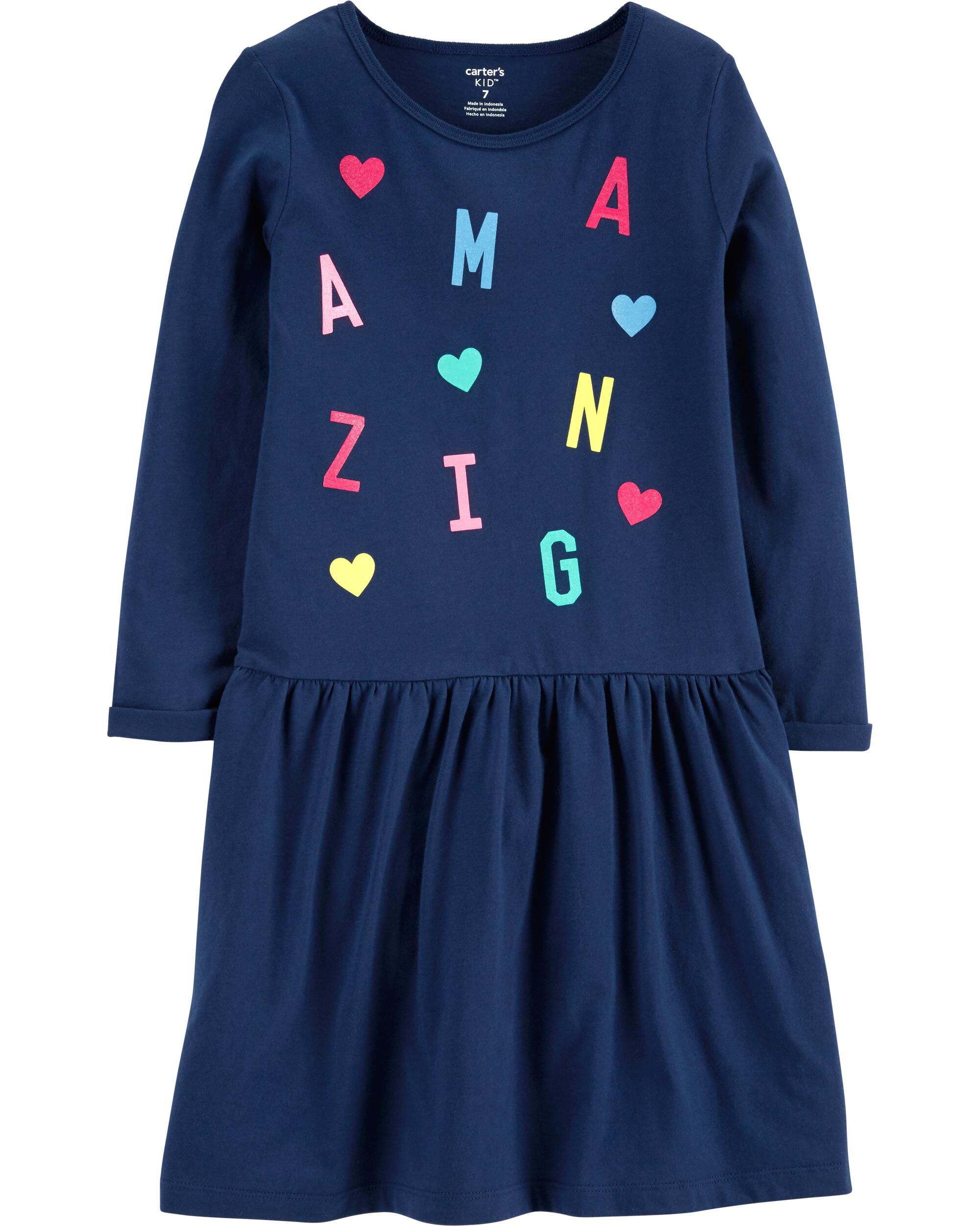 girls long sleeve jersey dress