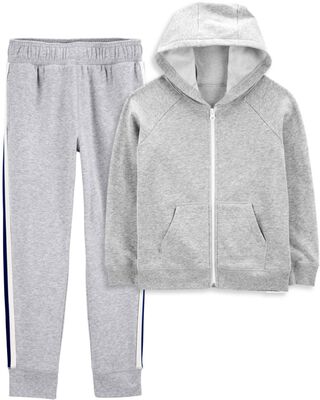 Product image 1 of Kid 2-Piece Zip-Up Fleece Hoodie & Pants Set