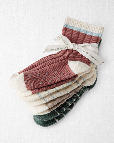 Product image 2 of Toddler Girl 4-Pack No-Slip Socks Made with Organic Cotton