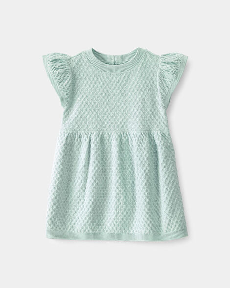 baby girl sweater dress - green