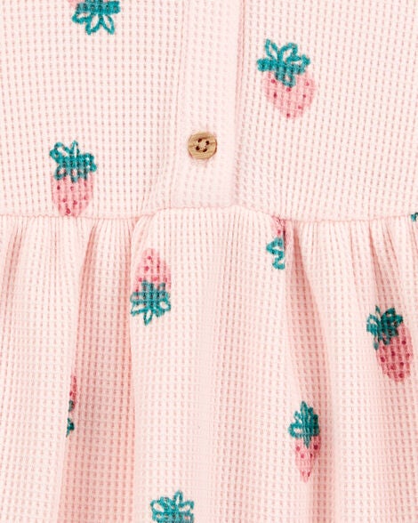  Product image 3 of Toddler Strawberry Waffle Knit Dress