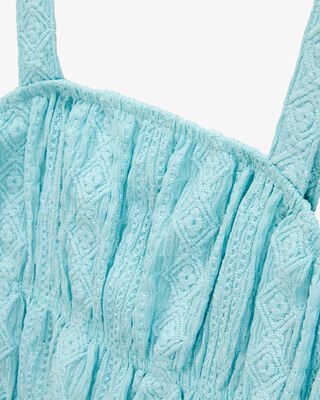 Product image 2 of Kid Ruched Textured Tank - Blue