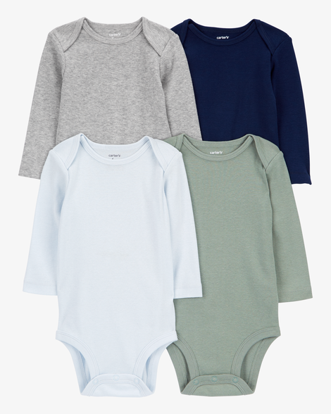 baby 4-pack long-sleeve original bodysuits