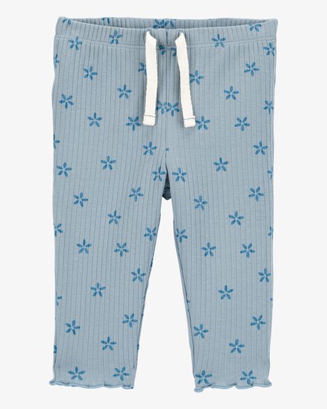 Product image 1 of Baby Floral Pull-On Ribbed Pants