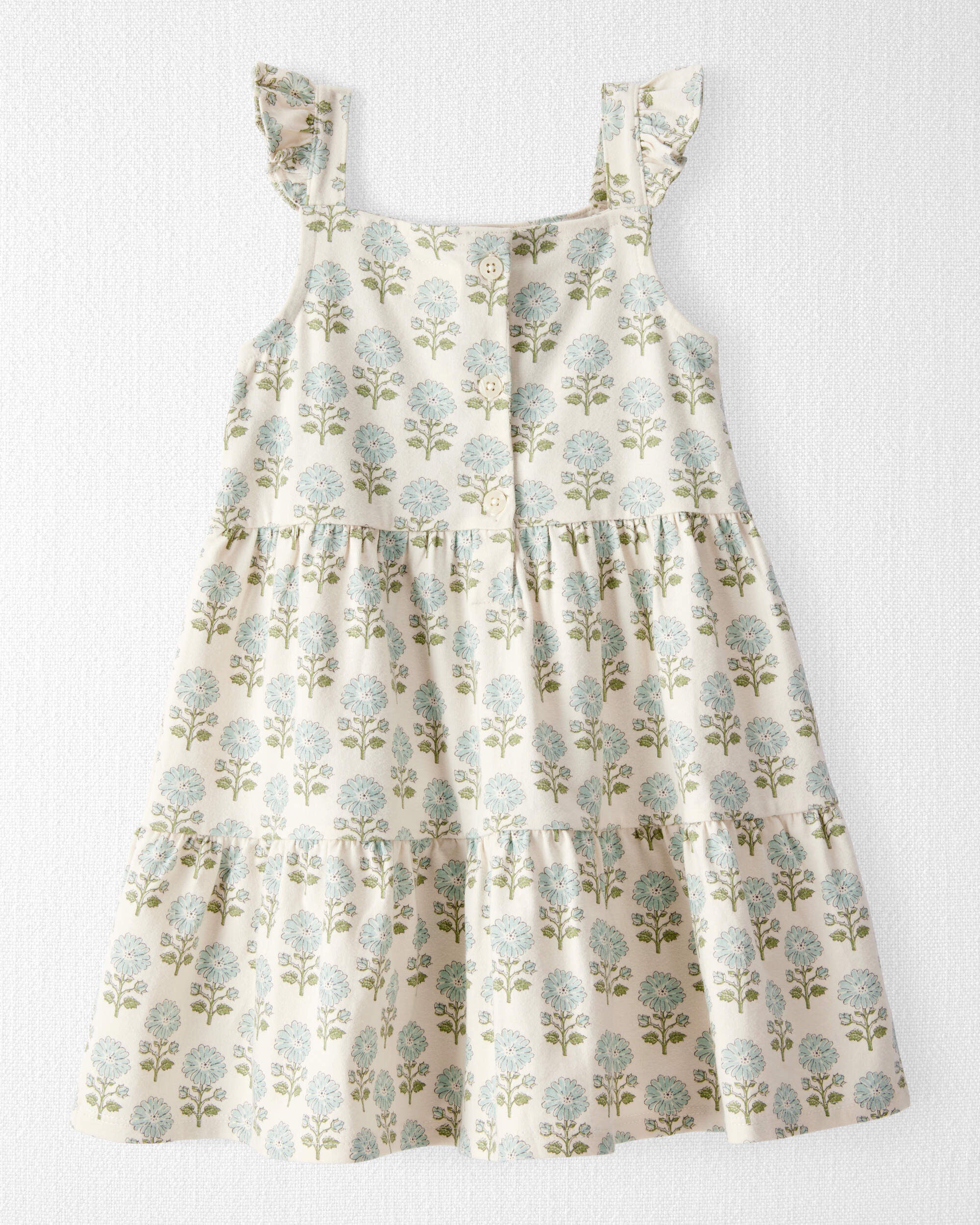 人気商品の Toddler Planet Little - Dress Floral-Print Cotton Organic アウター