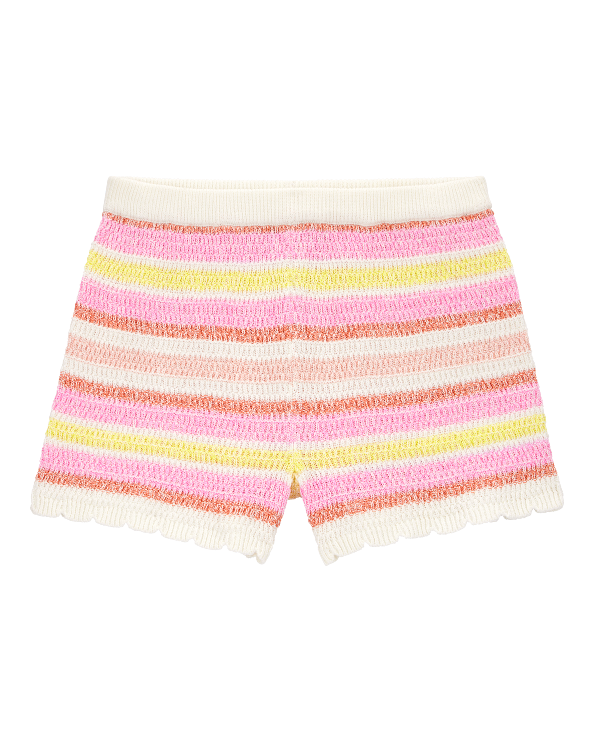 Kid Striped Crotchet Knit Shorts