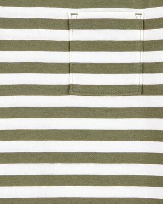 Product image 2 of Kid Striped Short-Sleeve Pocket Tee - Olive