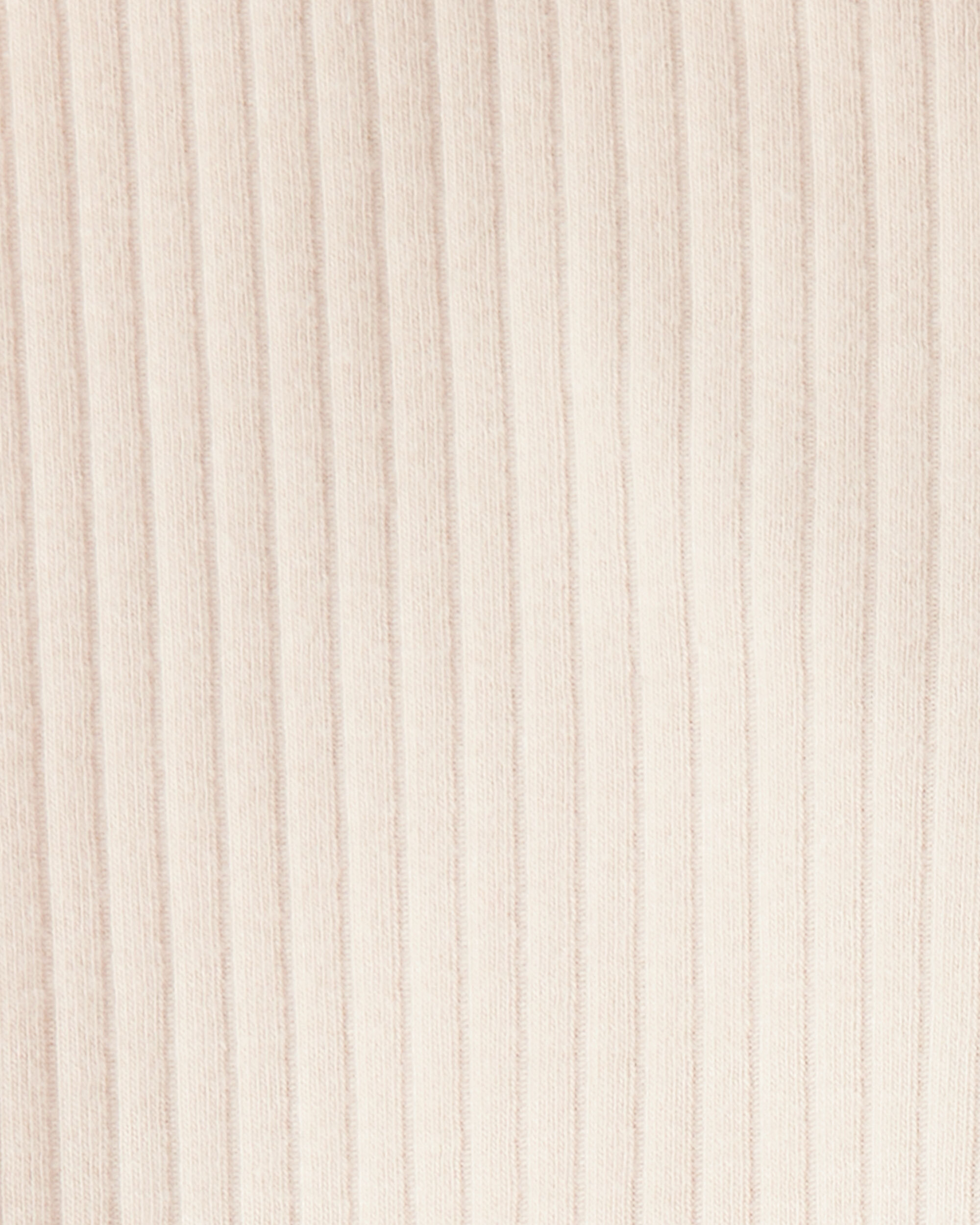 Toddler Girl Cotton Rib Pull-On Stretch Leggings - Cream
