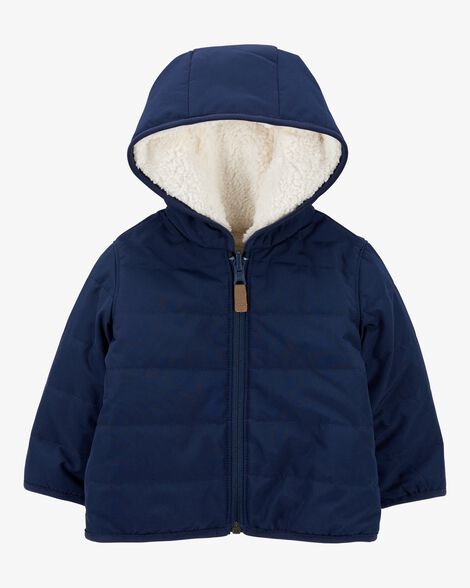 Product image 1 of Baby Reversible Zip-Up Sherpa Hooded Jacket