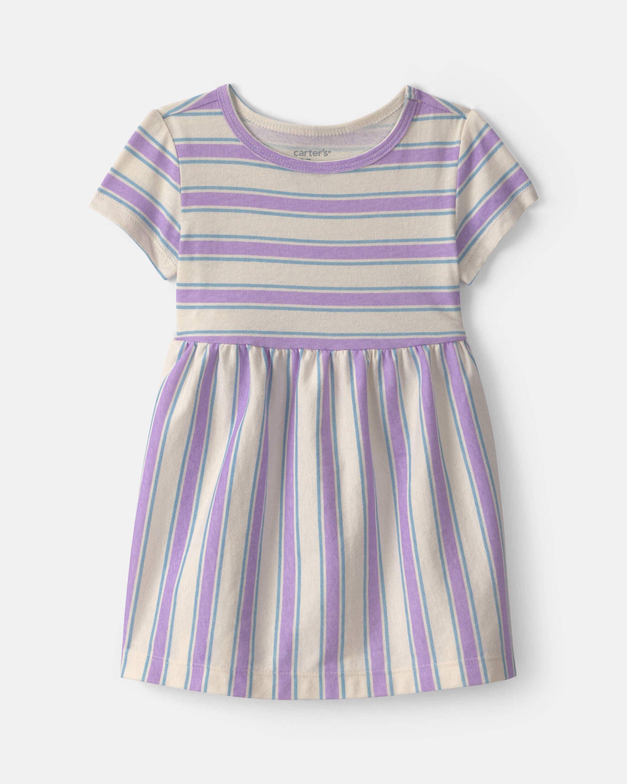 Carters baby girl striped short-sleeve dress - blue 12M Multi $24