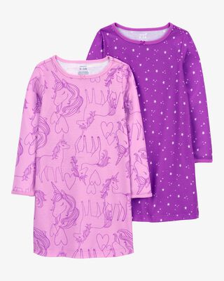 Product image 1 of Kid 2-Pack Long-Sleeve Nightgowns