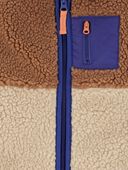 Brown/Blue - Kid Zip-Up Sherpa Vest, Selected