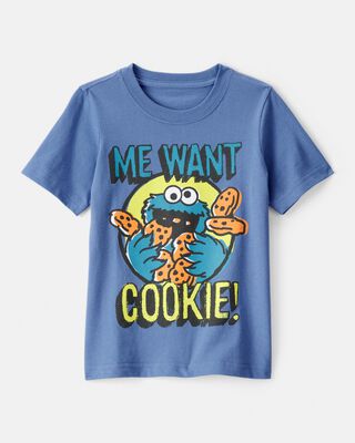 Product image 1 of Toddler Sesame Street Cookie Monster Short-Sleeve Graphic Tee - Blue