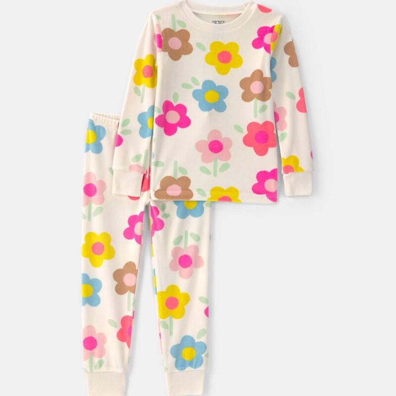 Toddler Girl 2-Piece Floral DreamPlush Snug Fit Pajama Set