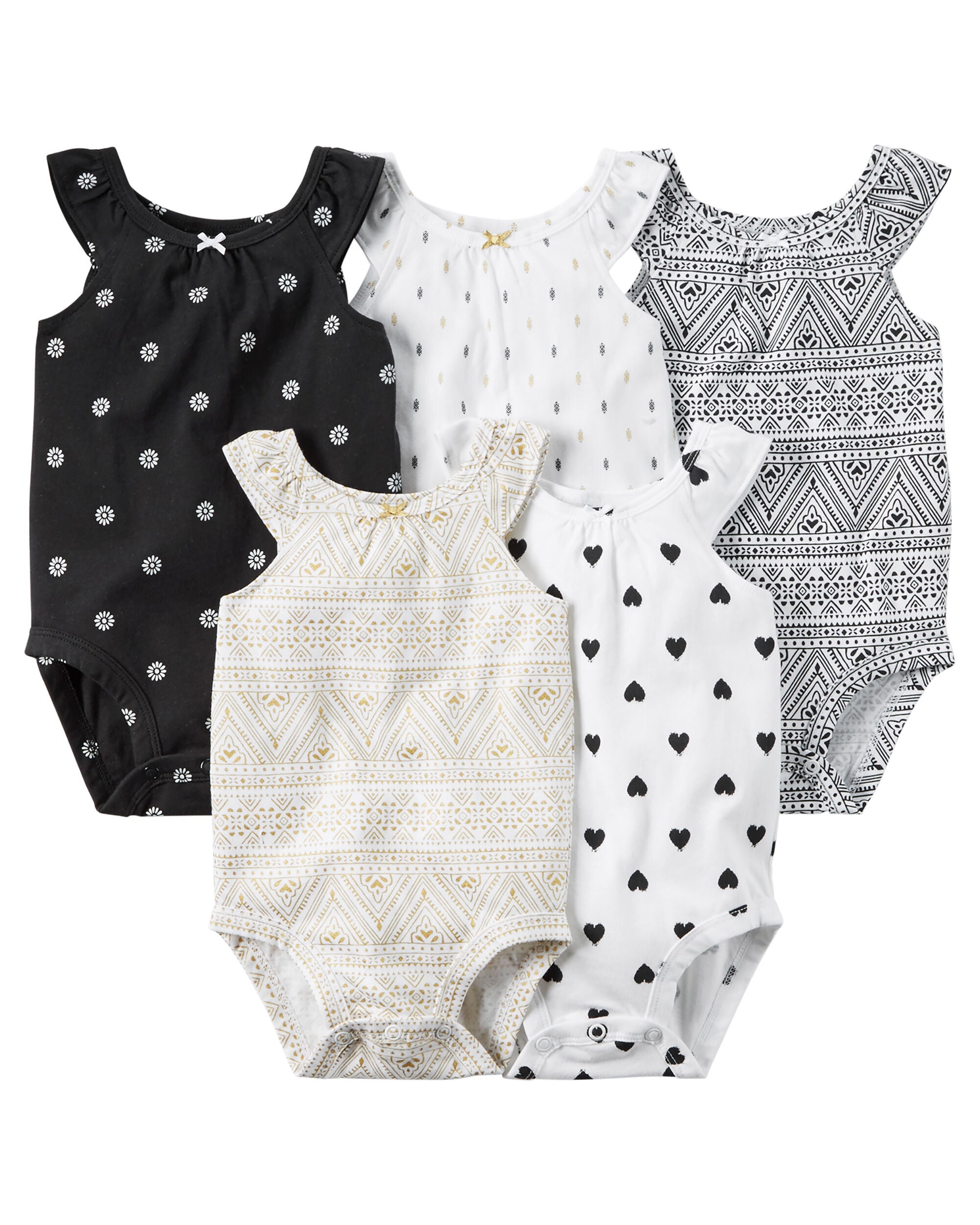 carters baby girl sleeveless bodysuits