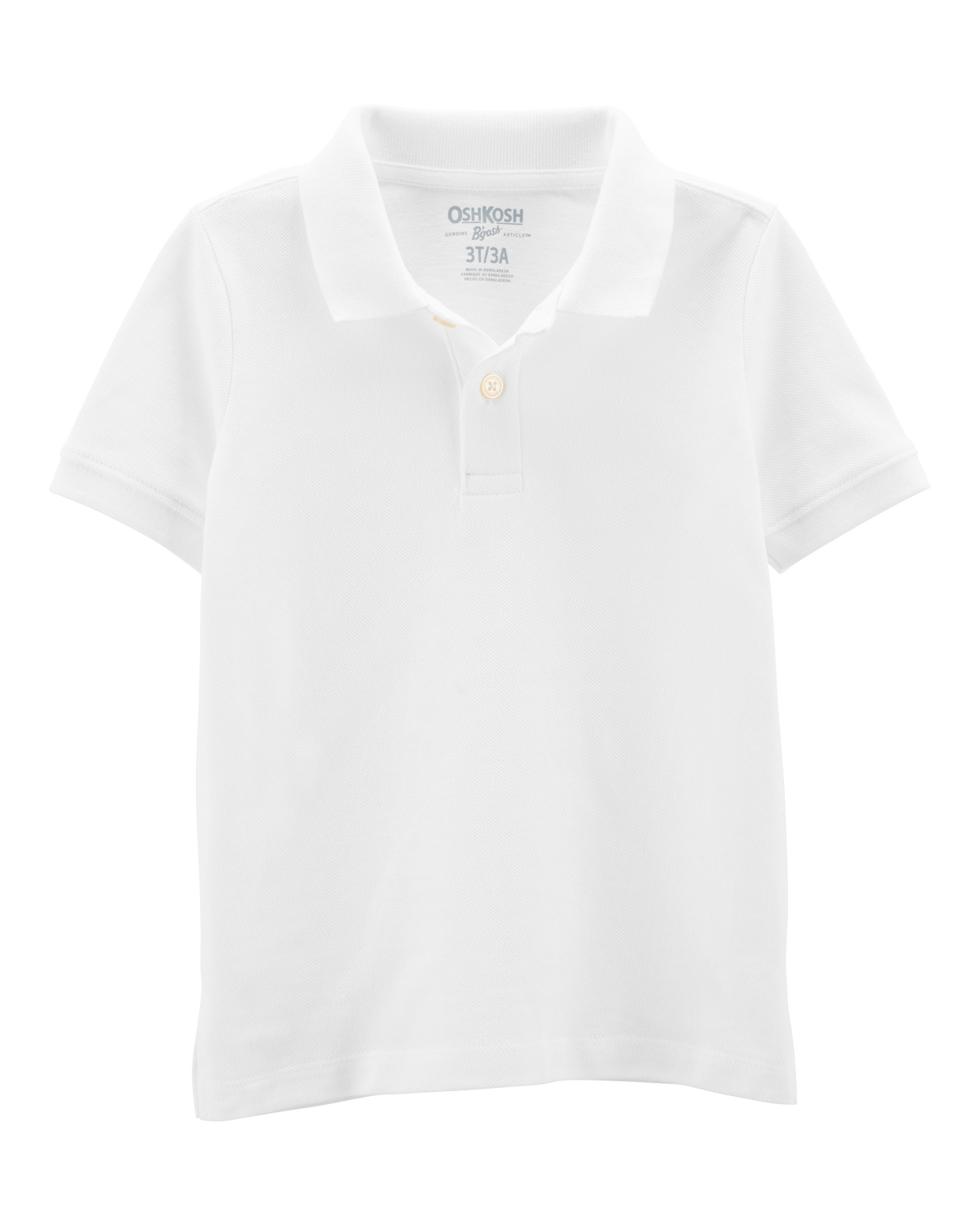 Toddler boy white polo shirt top