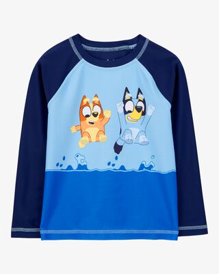 Product image 1 of Toddler Bluey™ Long-Sleeve Rashguard Swim Top - Blue