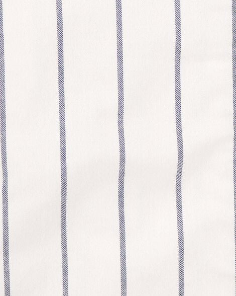 Product image 2 of Kid Striped Baseball Button-Down Shirt - White