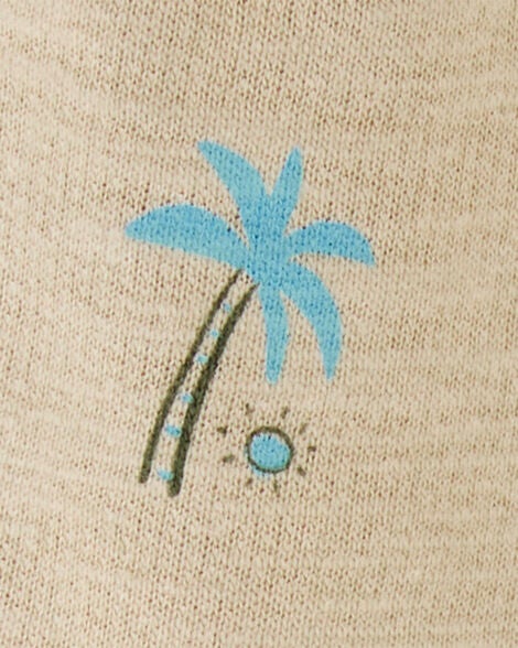  Product image 3 of Baby Beach Print Pull-On French Terry Shorts - Khaki
