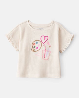 Product image 1 of Baby Girl Arts & Crafts Short-Sleeve Top - White