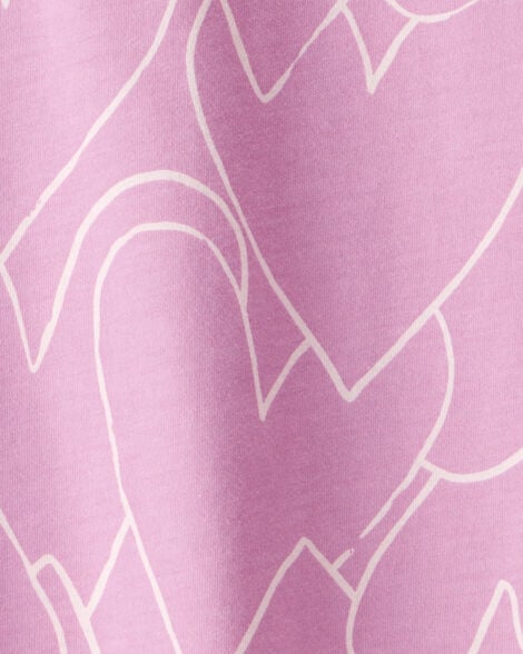 Toddler Girl Cotton Heart Stretch Leggings - Purple