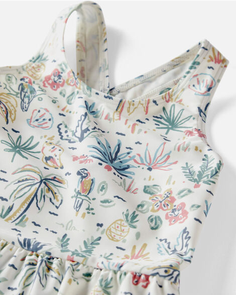 Product image 3 of Toddler Girl Recycled Tropical Print Swimsuit