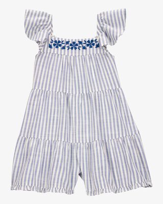 Product image 1 of Toddler Striped Linen Look-alike  Flutter Sleeve Romper