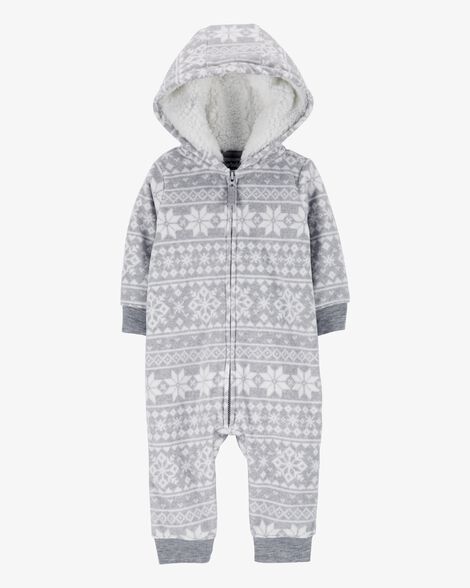  Product image 1 of Baby Fair Isle Hooded Fleece Jumpsuit