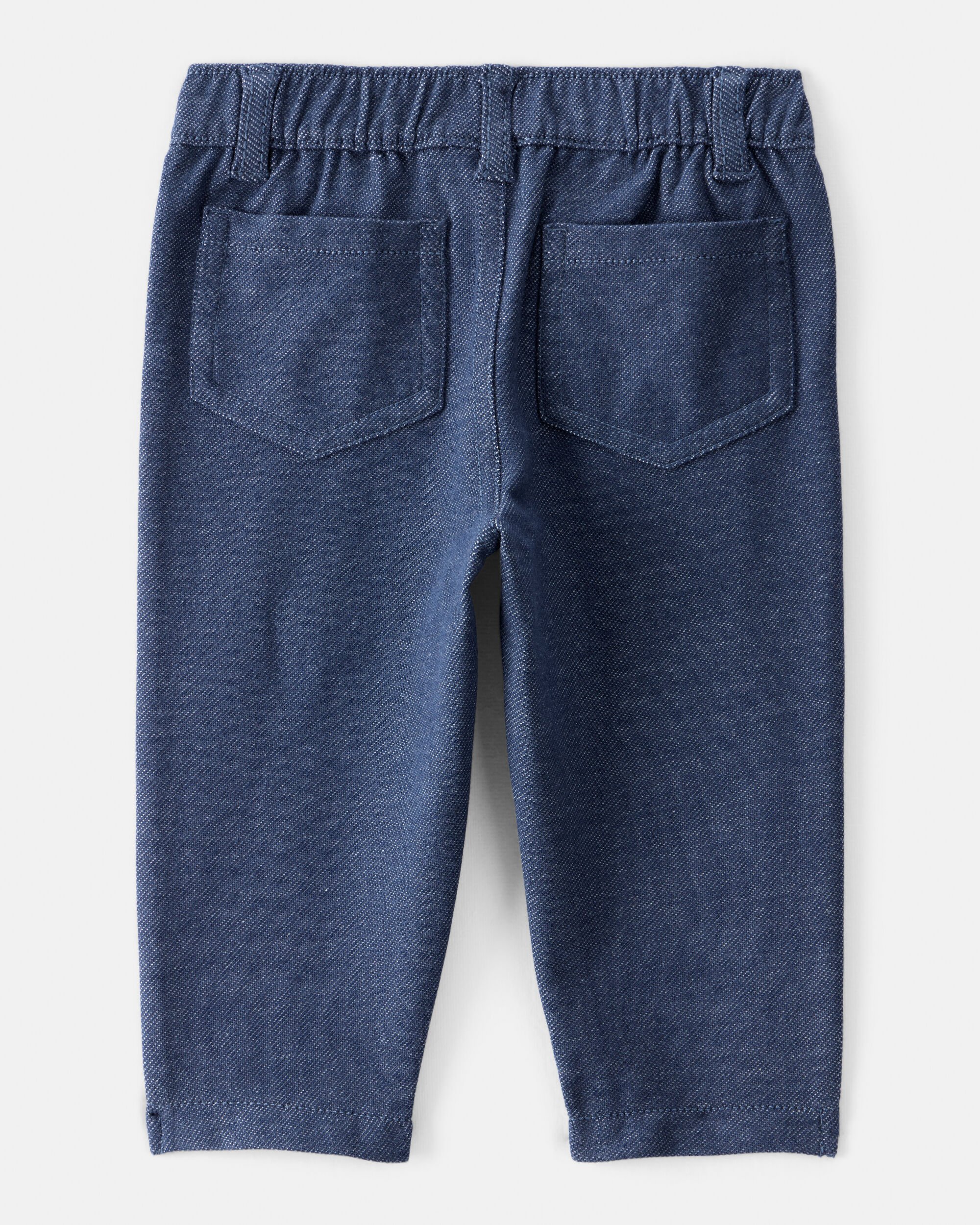 Baby Girl Faux Denim Pants - Navy Blue