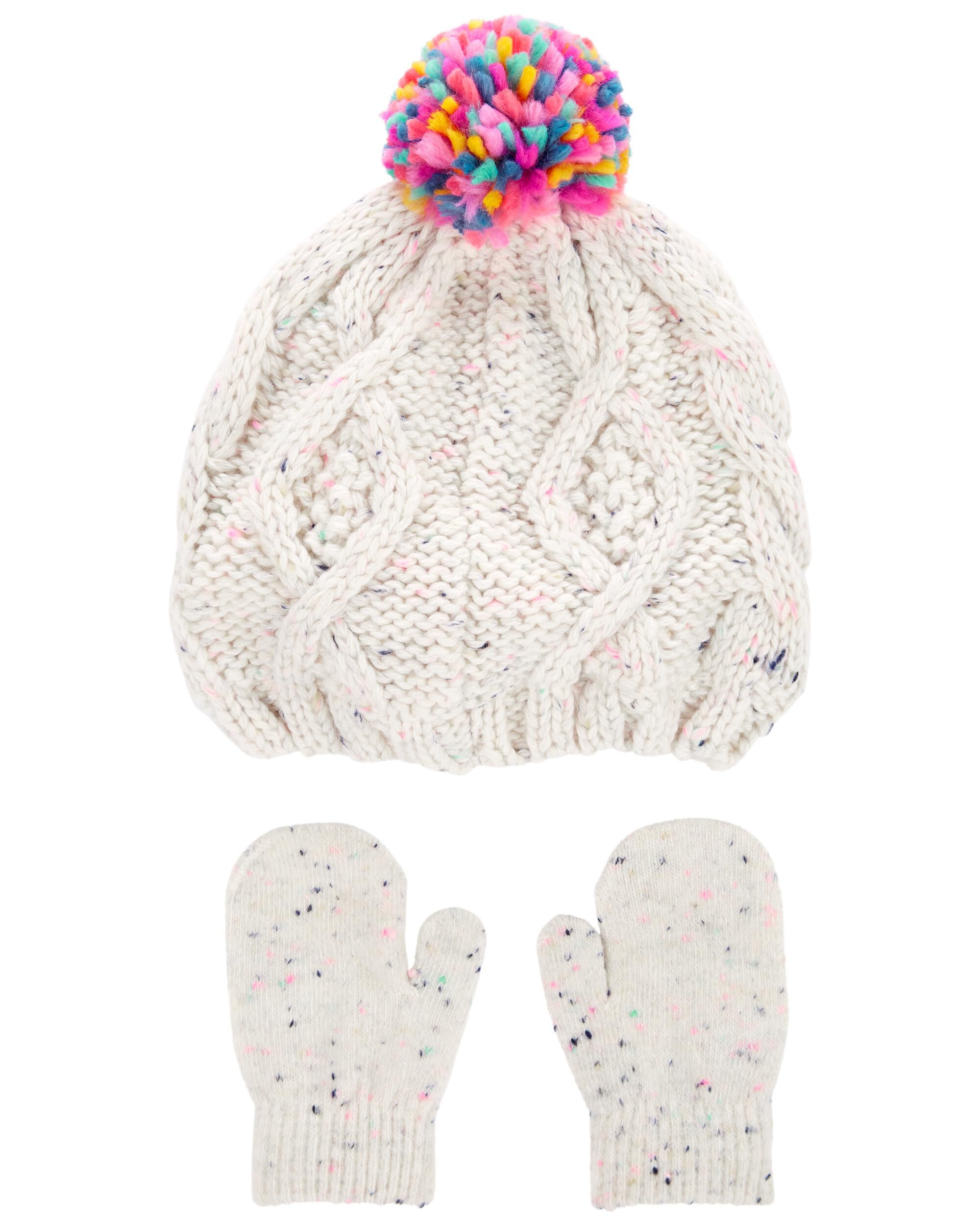 Baby Girls Fleece Hat and Mitten Set 9-18 Months