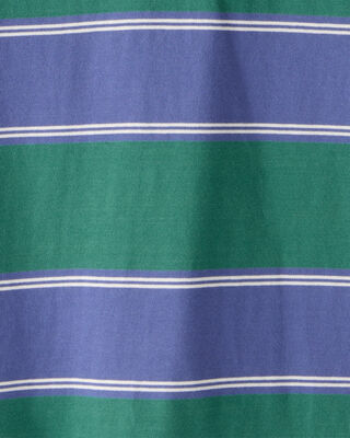 Product image 2 of Boys Cotton Short-Sleeve Stripe Polo - Green/Blue