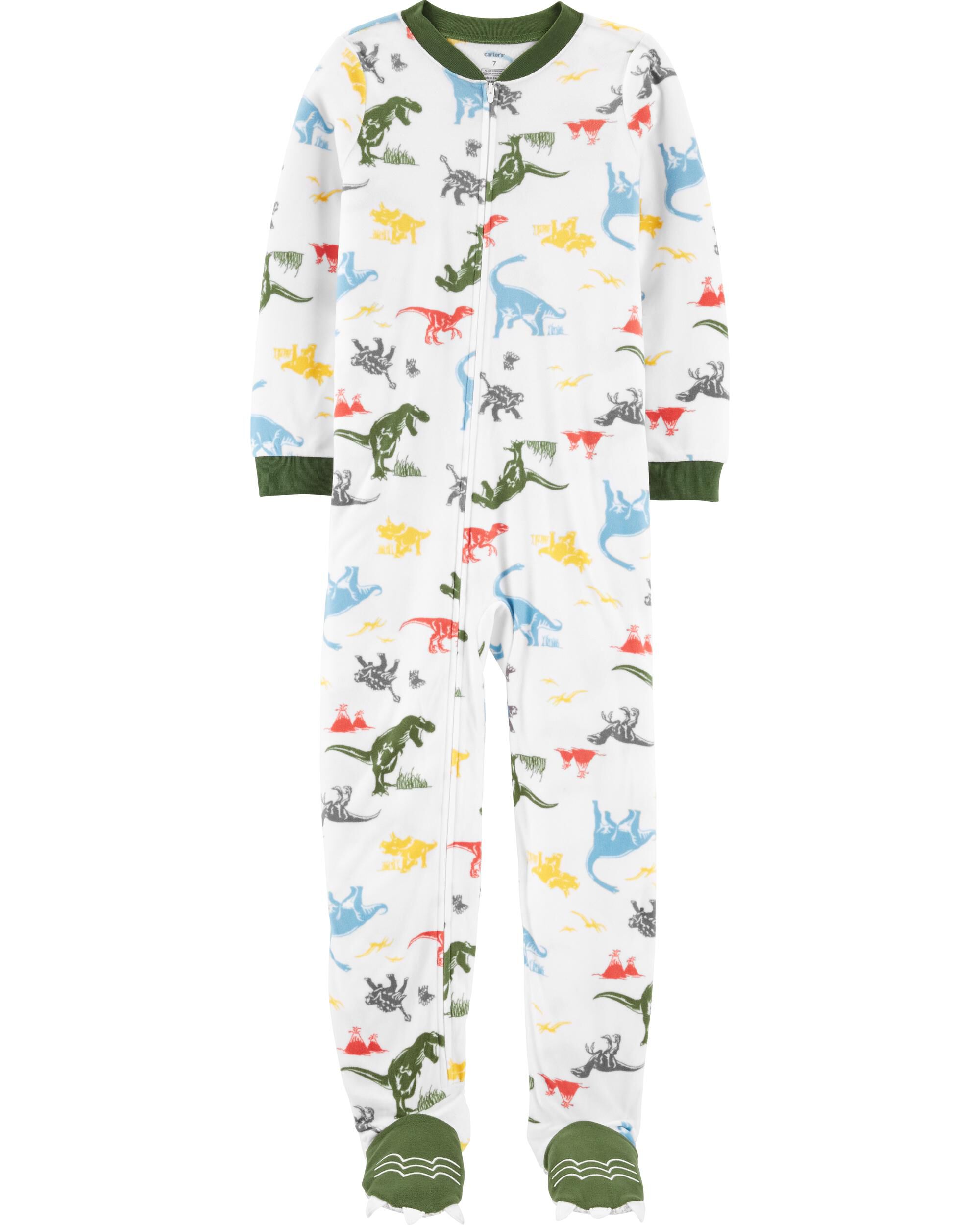 carter's dinosaur footed pajamas