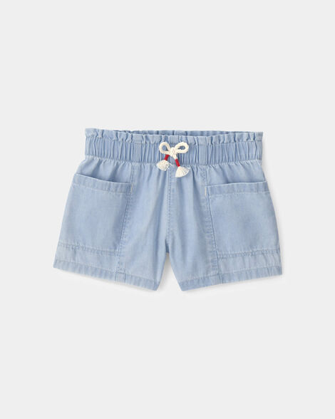 toddler girl chambray shorts - blue