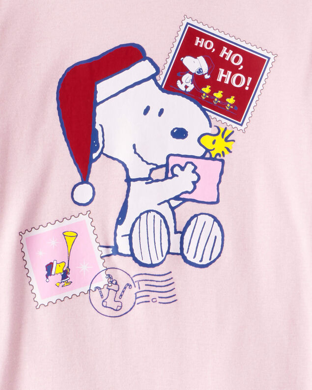 Product image 2 of Girls Peanuts Snoopy Print 100% Cotton Long-Sleeve Snug Fit 2-Piece Pajamas - Pink