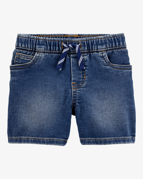 toddler pull-on denim shorts - navy