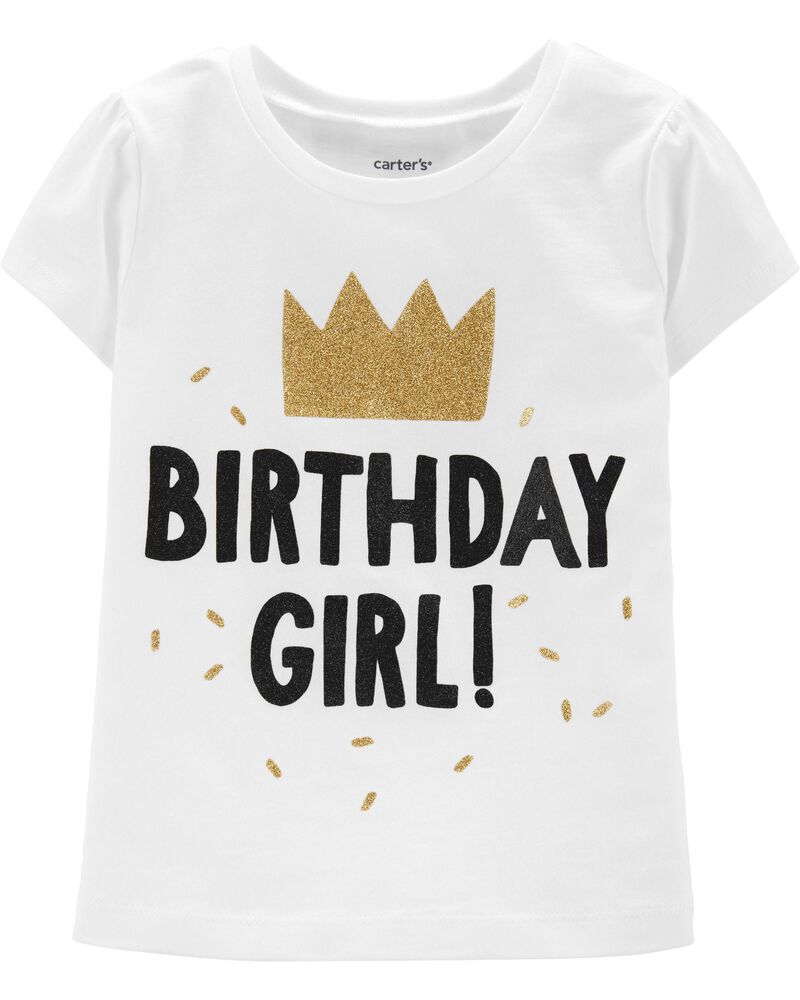 Glitter Birthday Girl Jersey Tee Carters Com