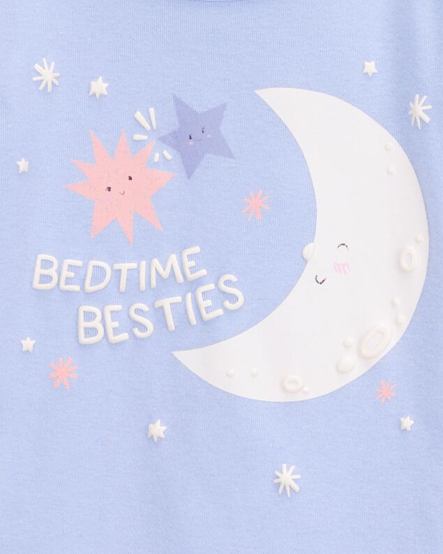 Product image 2 of Toddler 4-Piece Moon & Stars 100% Snug Fit Cotton Pajamas - Purple
