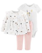 3 piece short set with cardigan