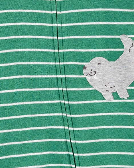  Product image 2 of Baby Striped Walrus 2-Way Zip Sleep & Play Pajamas
