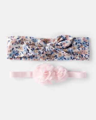 Product image 1 of Baby 2-Pack Headwraps - Pink/Floral