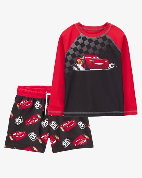 Product image 1 of Toddler 2-Piece Cars™ Rashguard & Swim Trunk Set