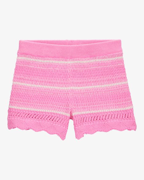  Product image 1 of Baby Striped Crotchet Knit Shorts - Pink