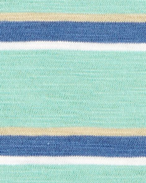  Product image 2 of Toddler Striped Cotton Blend Short-Sleeve Henley - Green