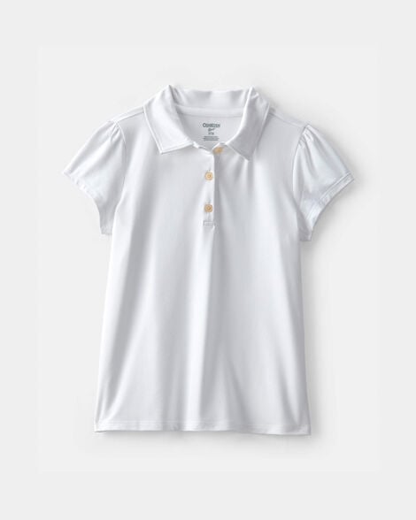 Girls Uniform Active Polo Shirt - White