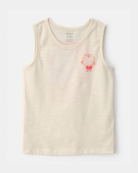 toddler boy pufferfish tank top - cream