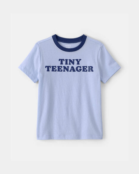 toddler 'tiny teenager' graphic tee - blue